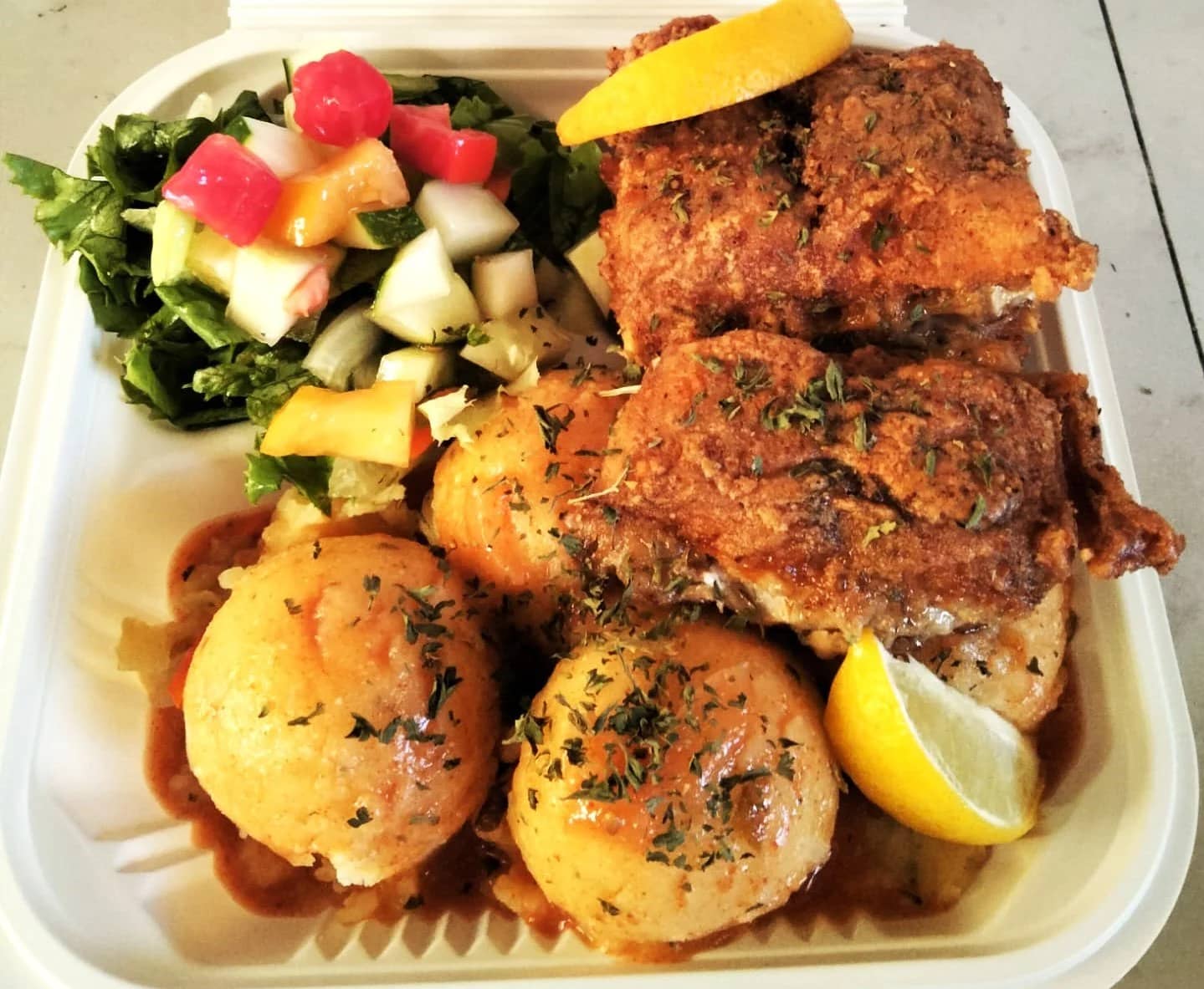 Chicken, Pork, or Fish and Chips