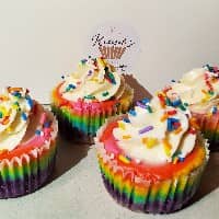 12 Rainbow Funfetti Cheesecake Cupcakes