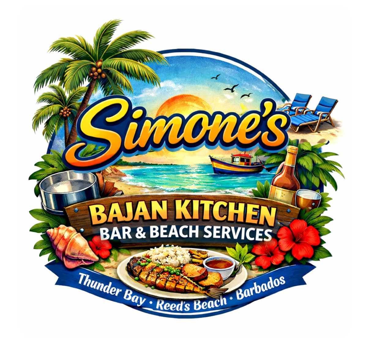 Simone's Bajan Kitchen, Bar & Beach Services logo